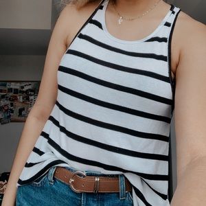 White and black tank top